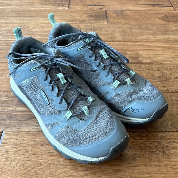 Keen Terradora II Waterproof Low Hiking Shoes Steel Gray / Ocean Wave Size 10.5 - Picture 3 of 13